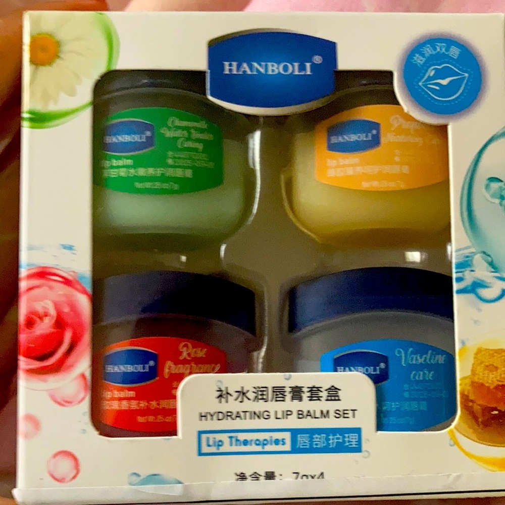 Four pack hydrating lip balm set